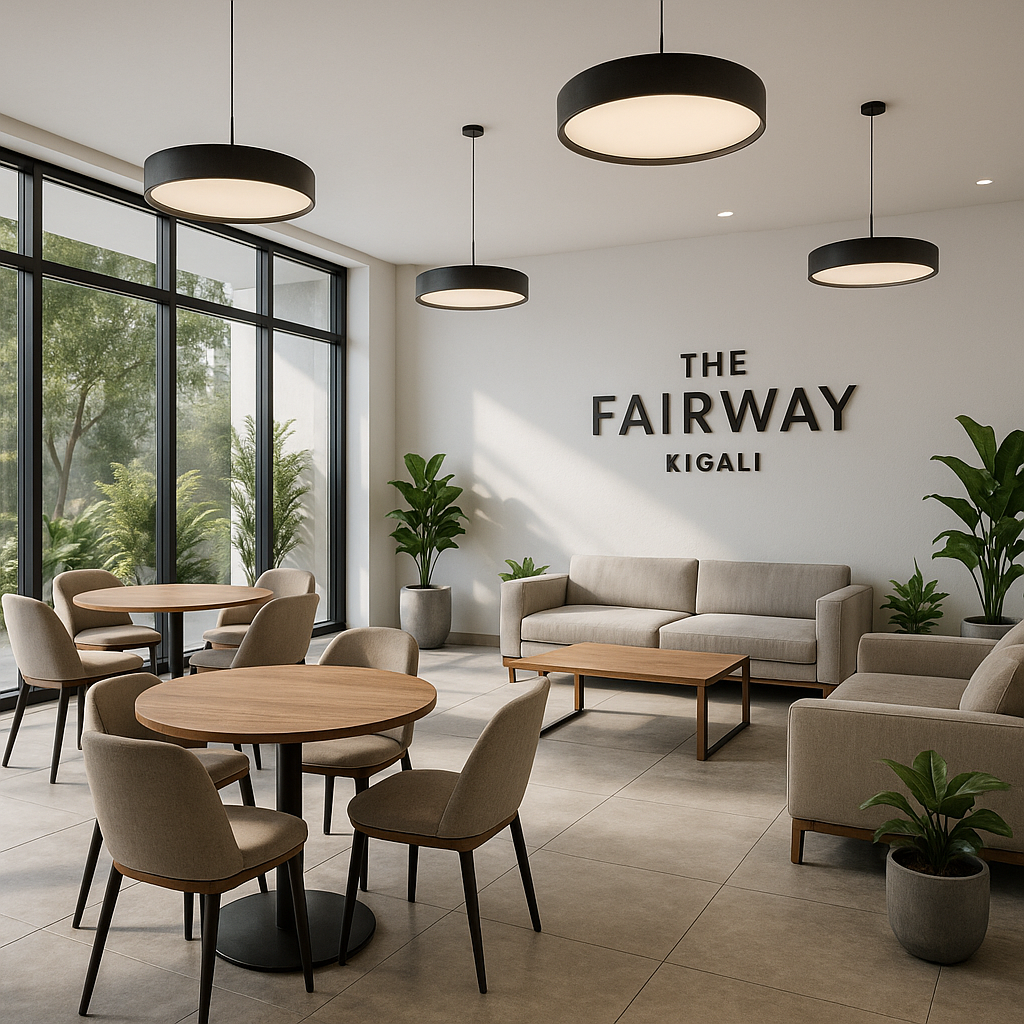 Stylish coffee lounge and social area for residents at The Fairway